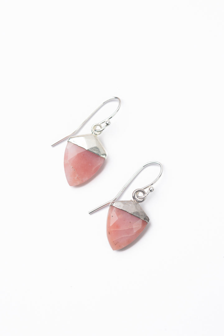 Limited Pink Opal Simple Earrings