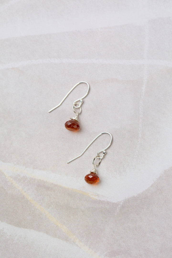 Limited Edition Hessonite Garnet Briolette Simple Earrings