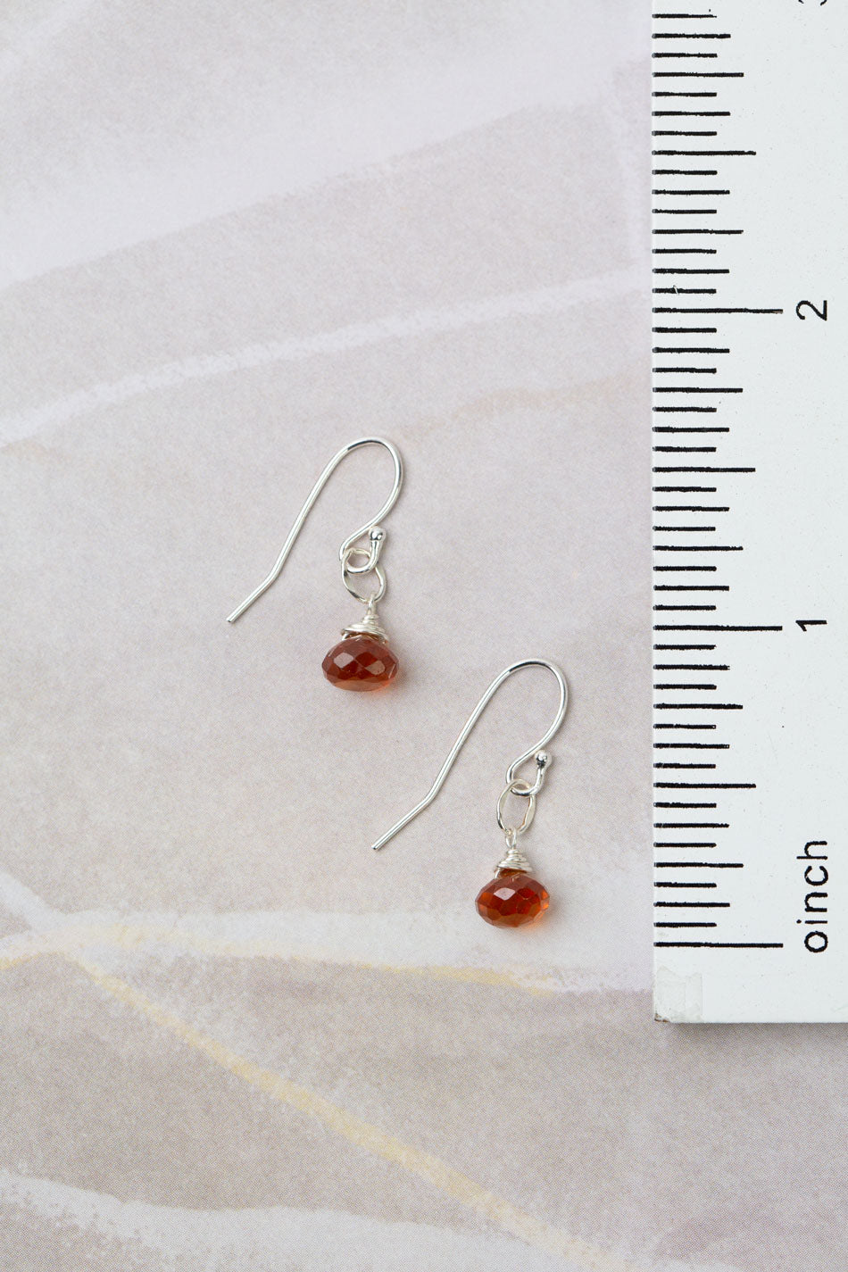 Limited Edition Hessonite Garnet Briolette Simple Earrings