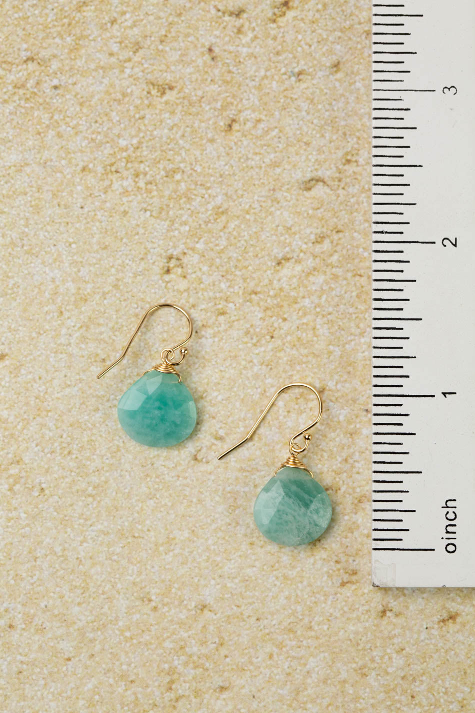 Mango Tango Faceted Amazonite Briolette Simple Earrings