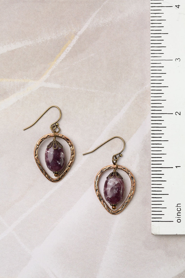 Mauve Lepidolite Simple Earrings