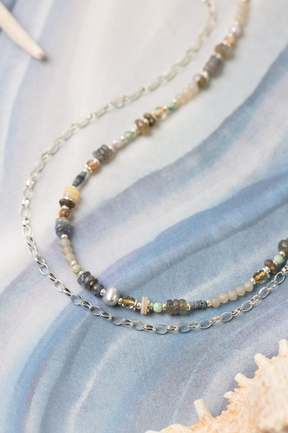 Mystic 18-20" Abalone And Freshwater Pearl Multistrand Necklace