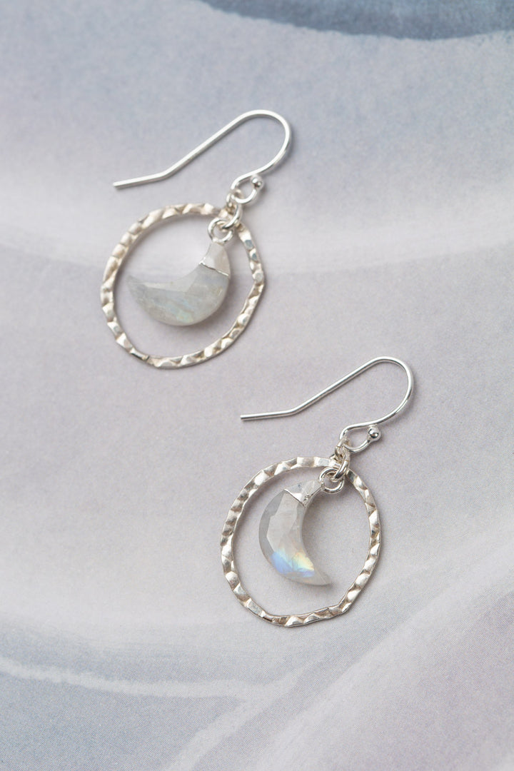 Mystic Rainbow Moonstone Simple Earrings