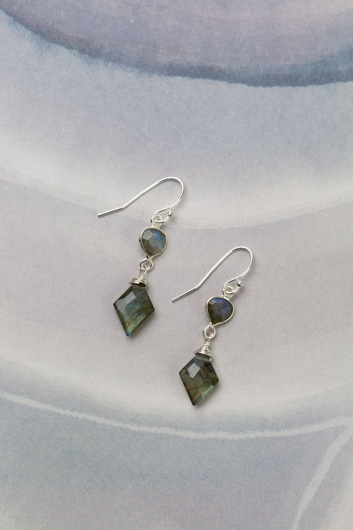 Mystic Labradorite Briolette Dangle Earrings