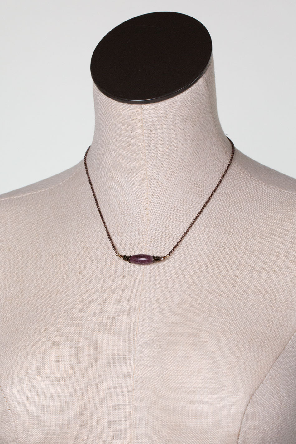 Mauve 16.5-18.5" Lepidolite Simple Necklace