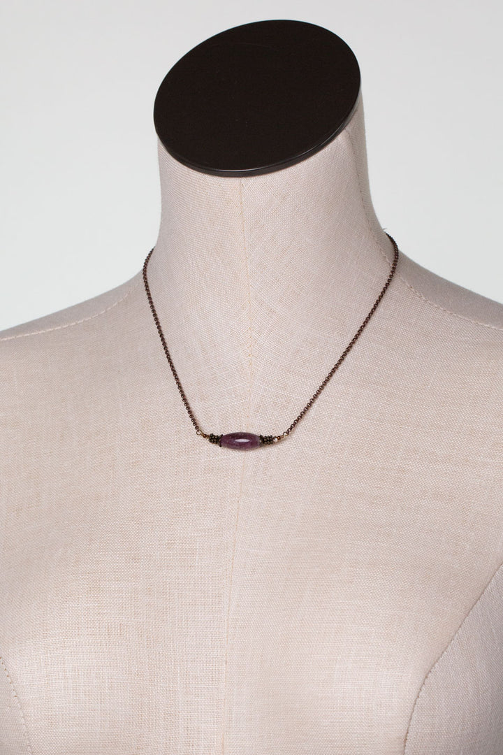 Mauve 16.5-18.5" Lepidolite Simple Necklace