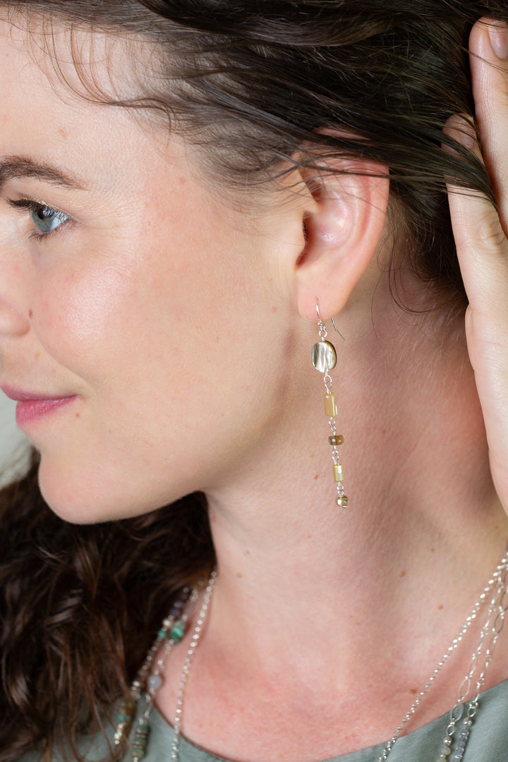 Mystic Abalone Dangle Earrings