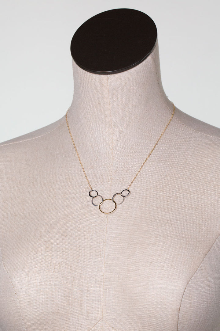 Nightfall 18-20" Mixed Metal Circles Simple Necklace