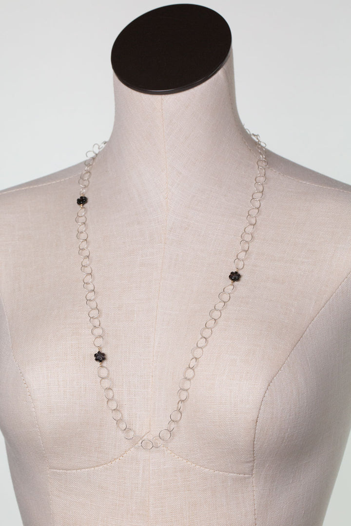 Nightfall 29-31" Abalone Flowers Simple Necklace