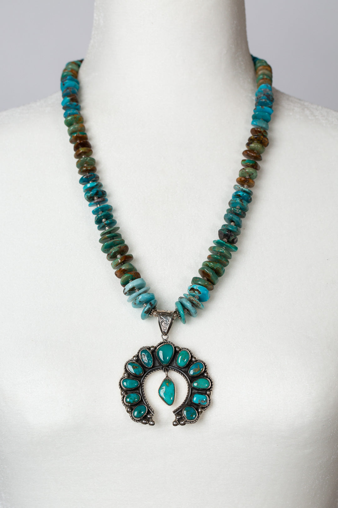 Federico 22.5-24.5" Turquoise Pendant Statement Necklace