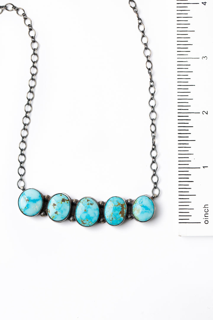 Native American 20" Kingman Turquoise Statement Necklace