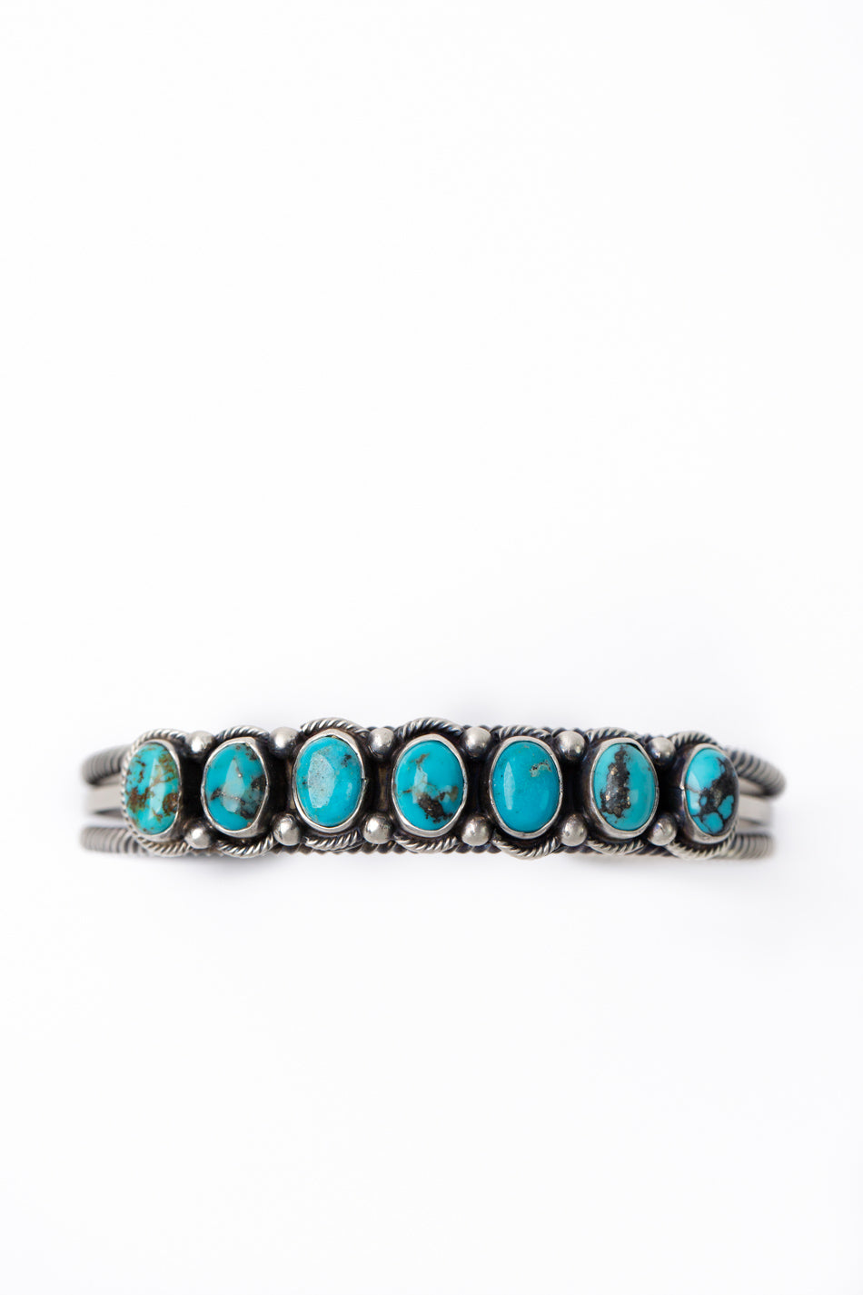 Paul Livingston Native American 5.5" Mesa Turquoise Statement Bracelet