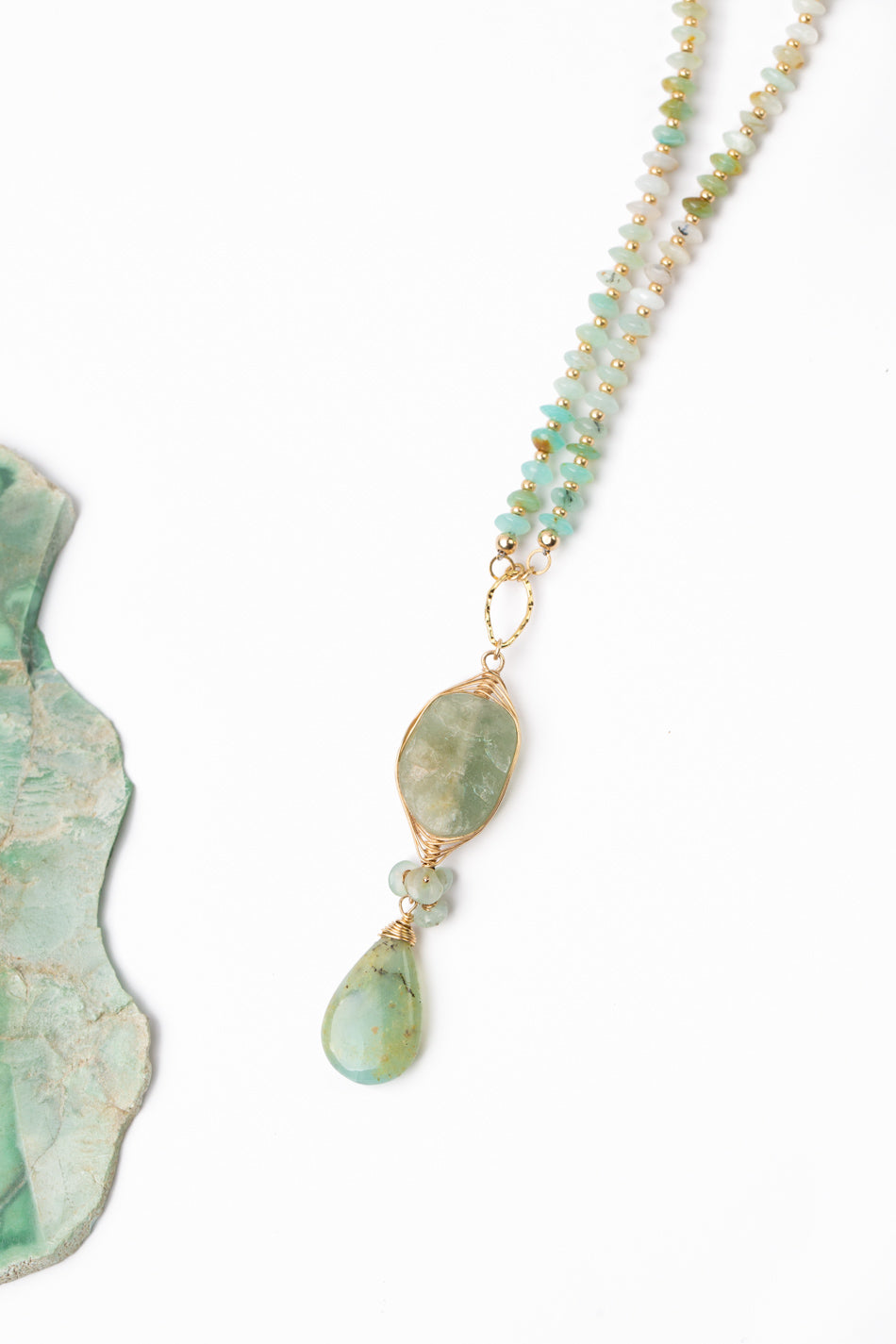 One Of A Kind 30-32" Opalina, Aquamarine with Peruvian Opal Statement Necklace