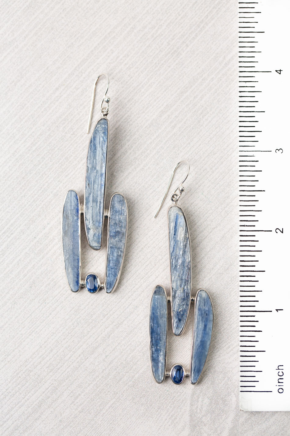 One Of A Kind Blue Kyanite Statement Earrings