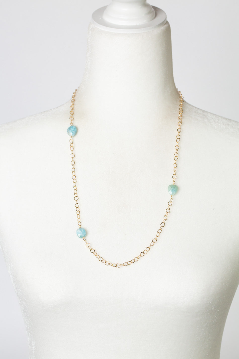 One Of A Kind 24.5-26.5" Faceted Larimar Simple Necklace