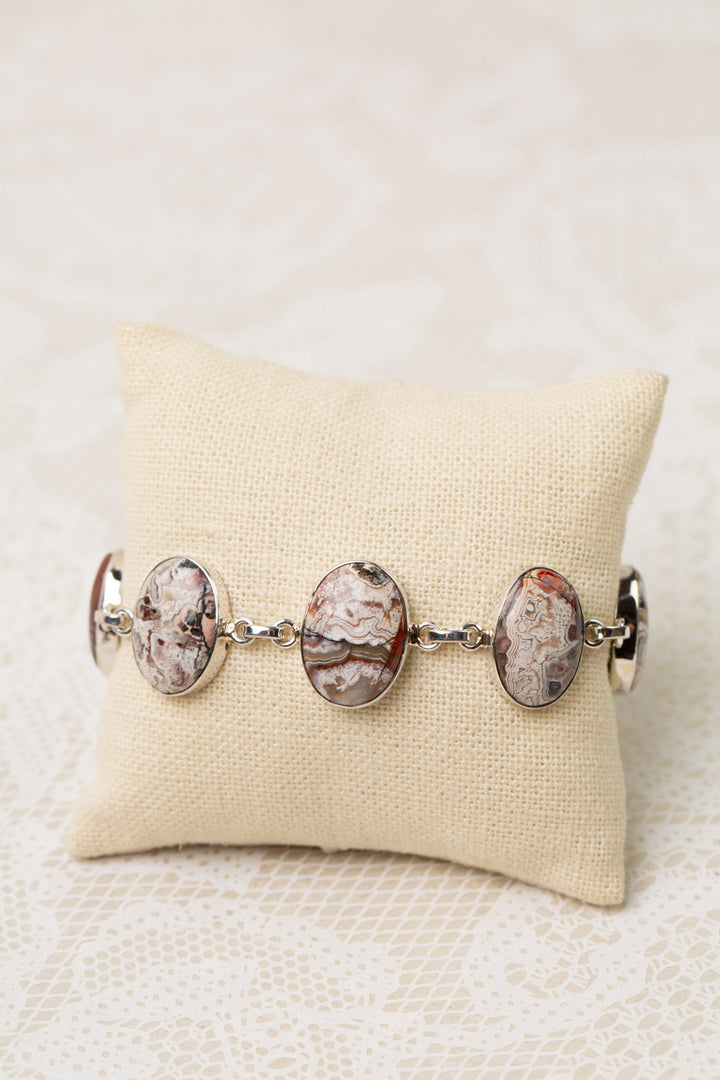 One Of A Kind 7.5-8.5" Crazy Lace Agate Statement Bracelet