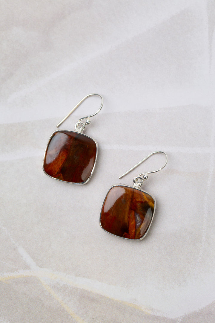 One Of A Kind Rare Pietersite Statement Earrings