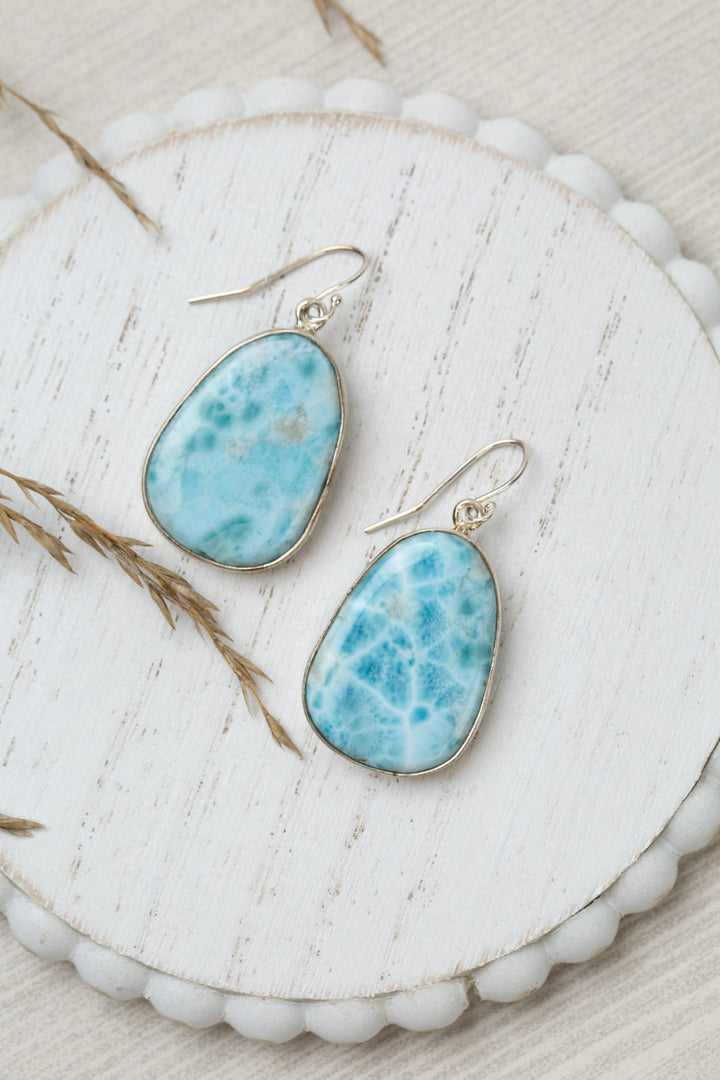 One Of A Kind Larimar Oval Statement Earrings
