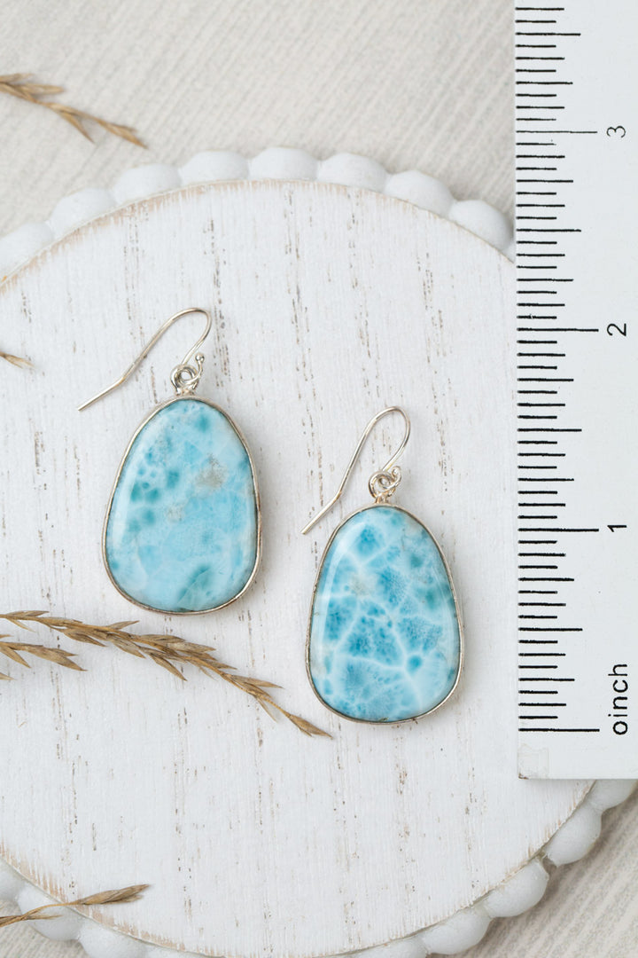 One Of A Kind Larimar Oval Statement Earrings