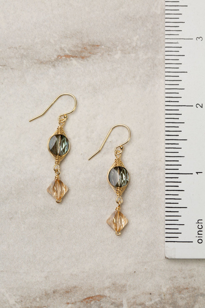 One Of A Kind Round Swarovski Diamond Herringbone Earrings