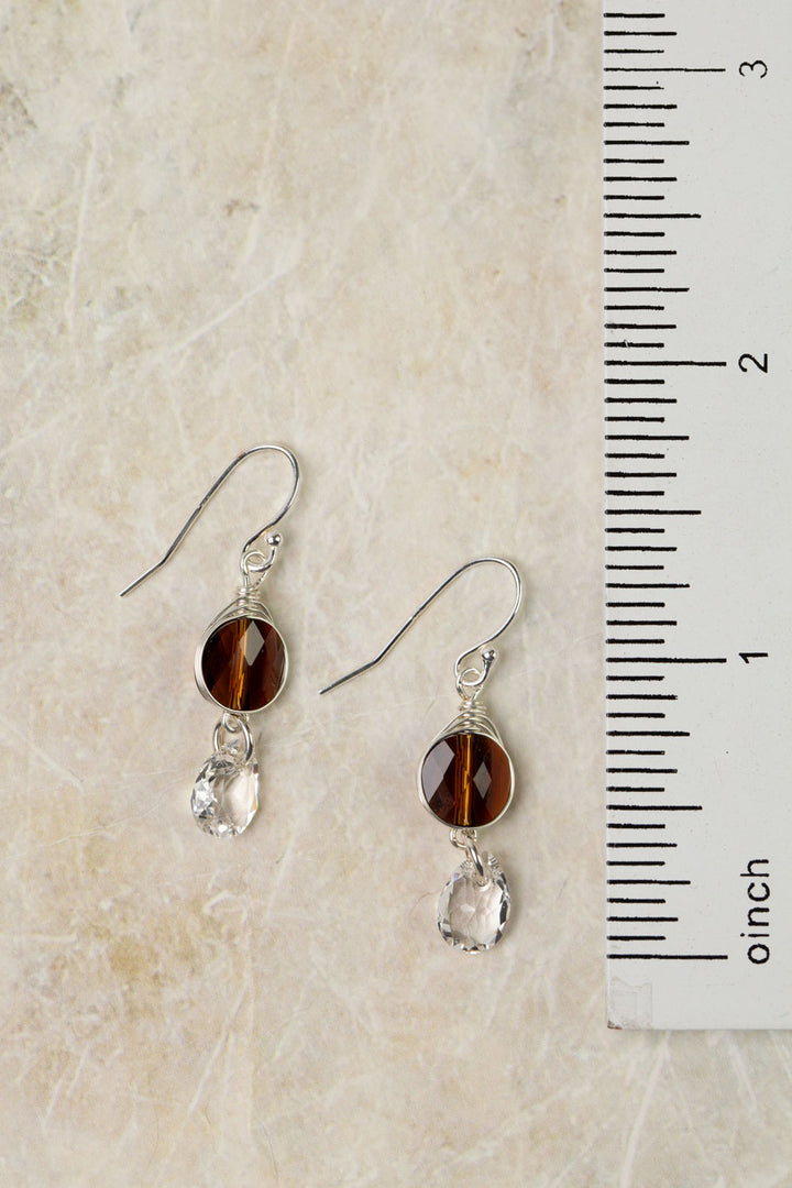 One Of A Kind Round Swarovski Diamond Herringbone Earrings