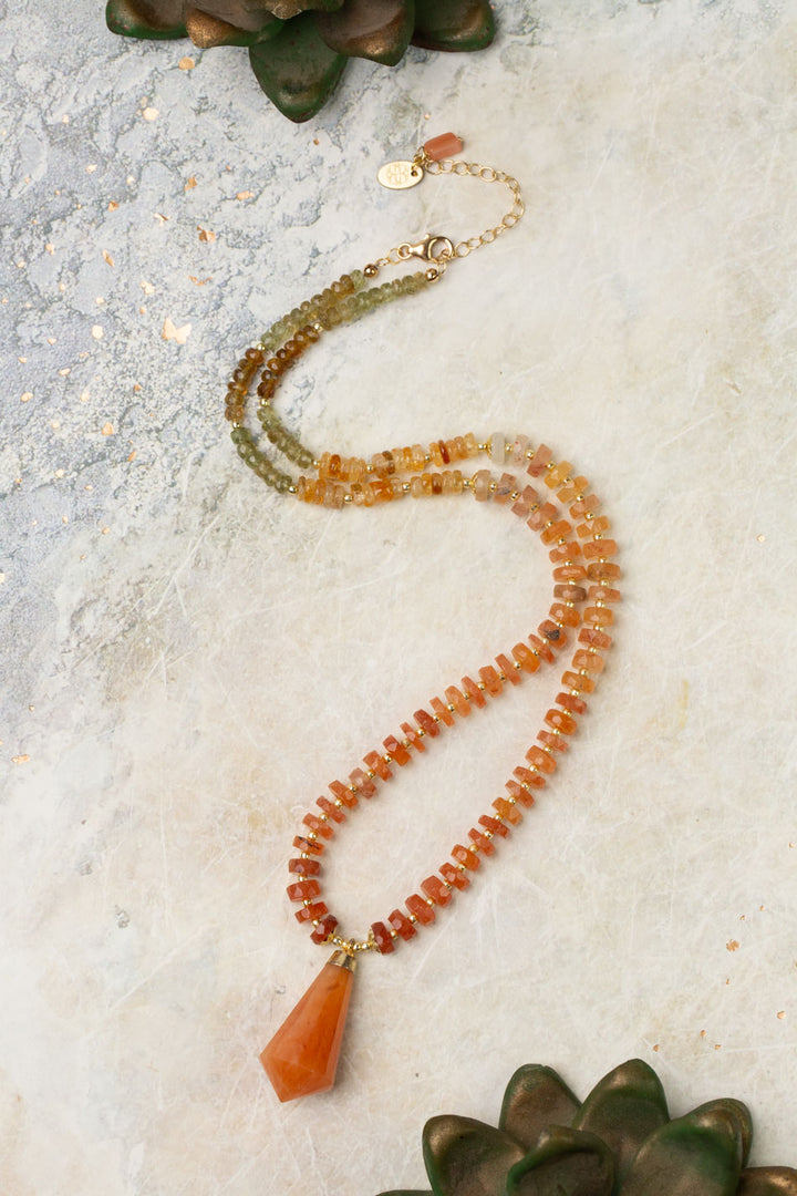 One Of A Kind 20-22" Garnet With Calcite Statement Necklace