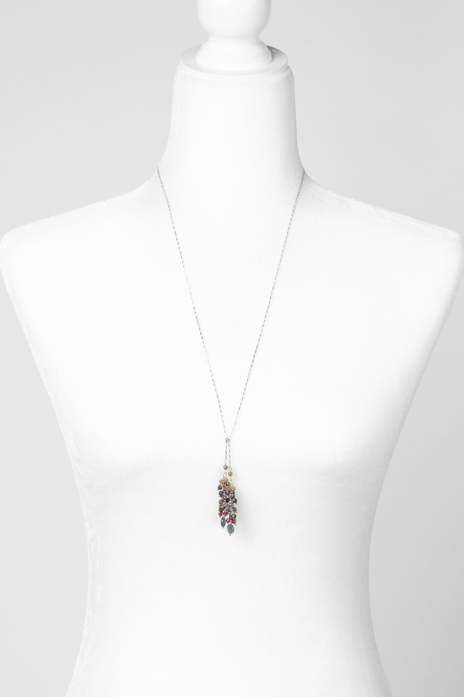 One Of A Kind 29" Sapphire Lariat Tassel Necklace