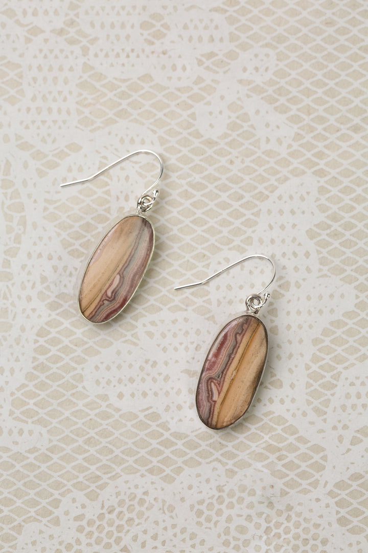 One Of A Kind Oval Crazy Lace Agate Statement Earrings