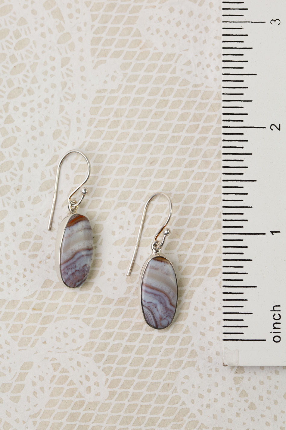 One Of A Kind Oval Crazy Lace Agate Statement Earrings