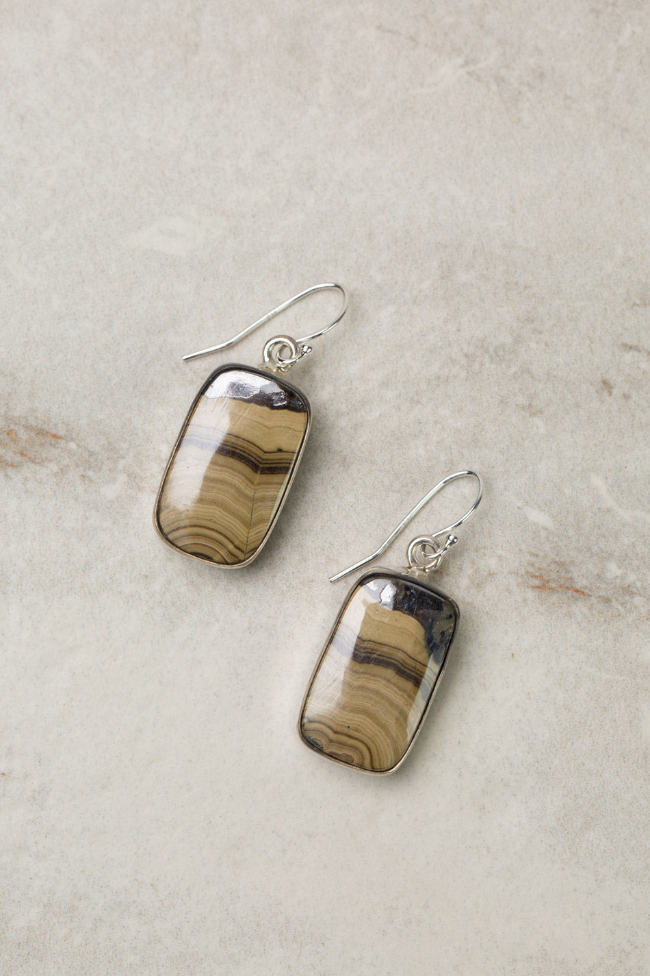 One Of A Kind Rounded Rectangle Schelenblend Statement Earrings