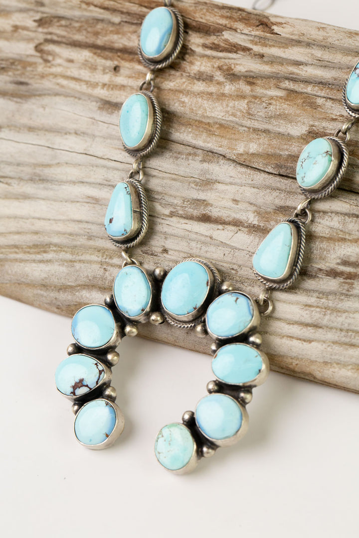Darrin Livingston 22.5" Golden Hills Turquoise Statement Necklace And Earring Set