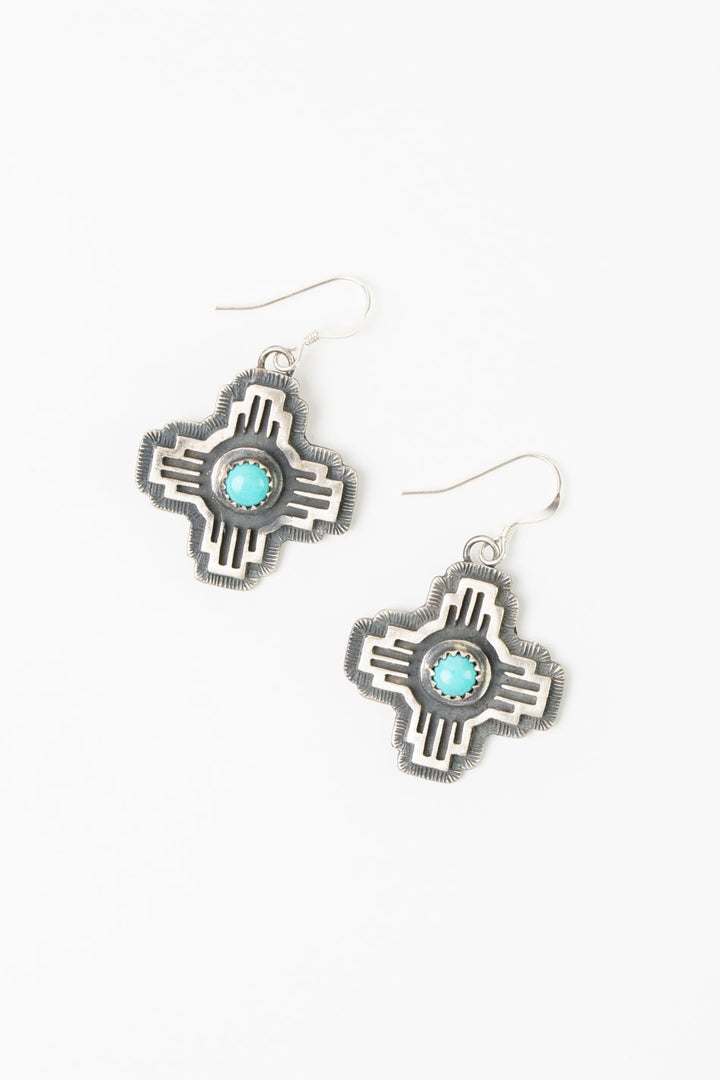 Native American Kingman Turquoise Statement Earrings
