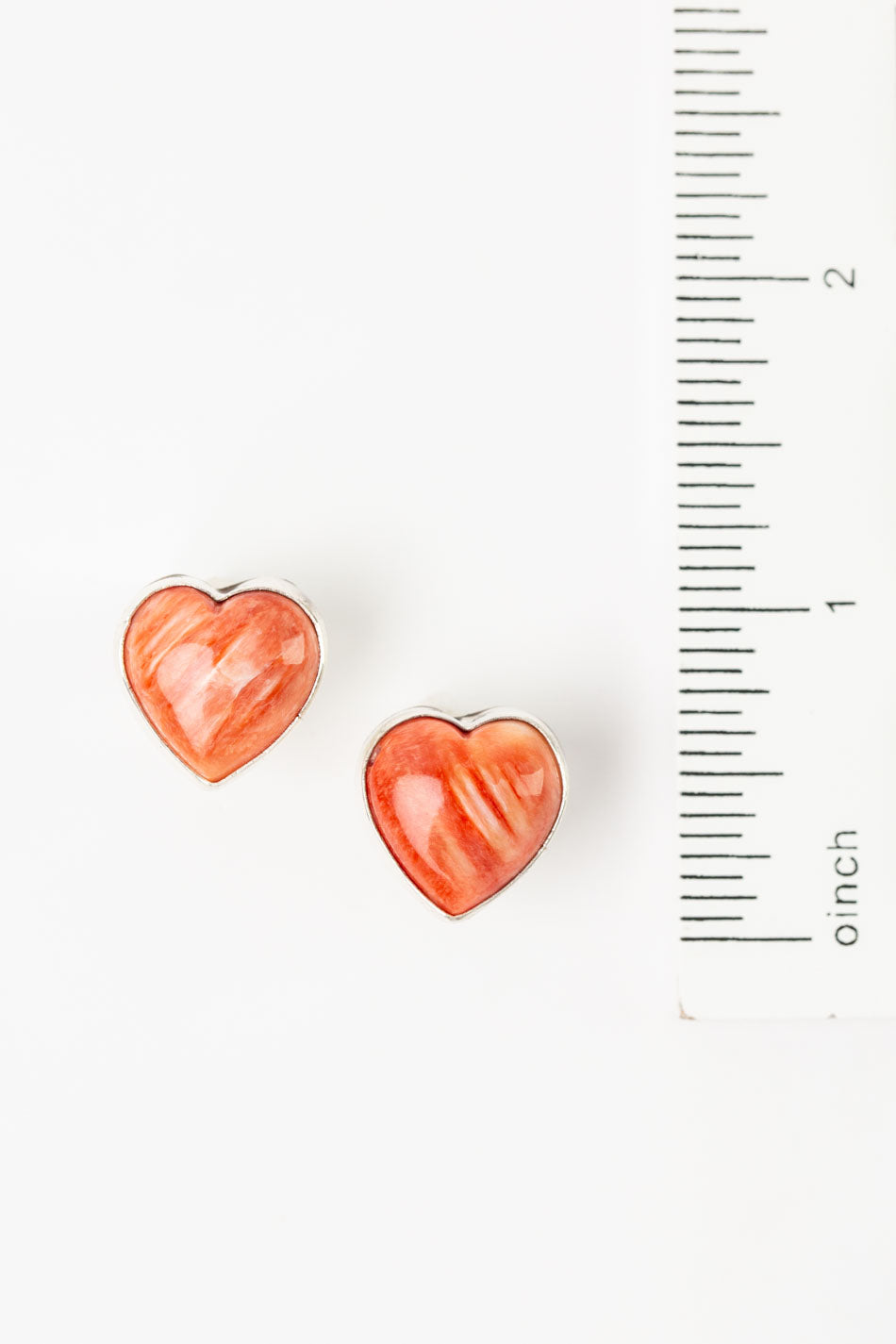 Native American Red Spiny Oyster Heart Statement Earrings