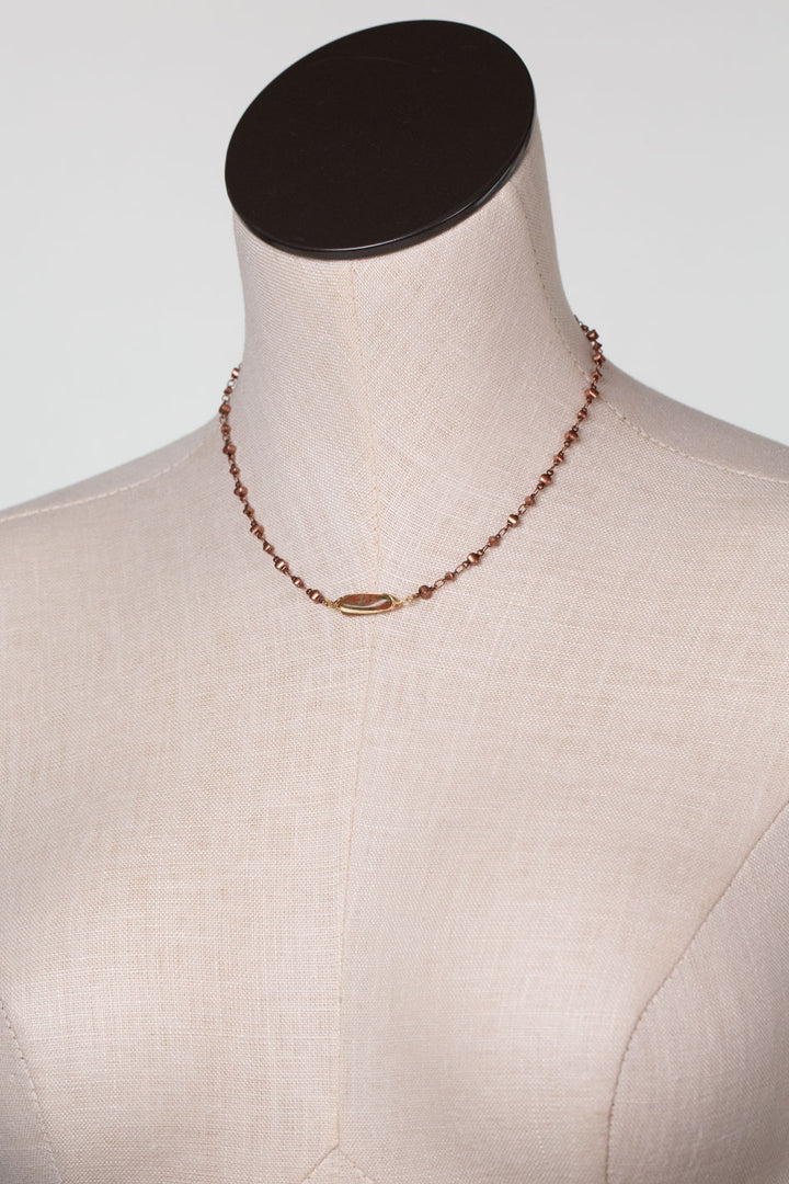 Dominion 15-17" Unikite And Copper Plated Brass Simple Necklace