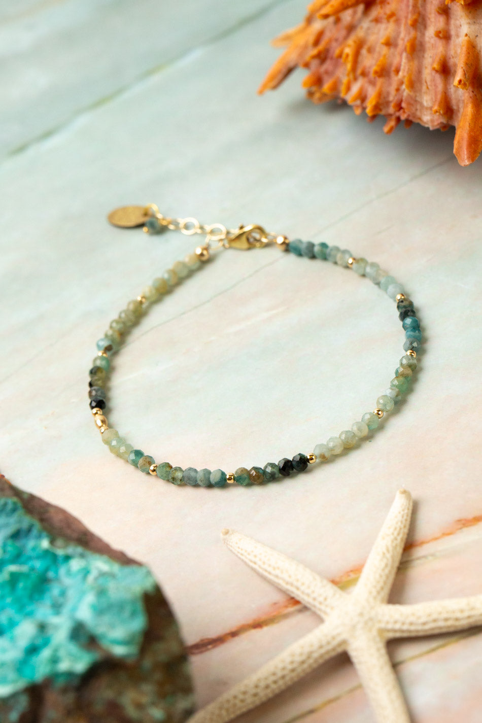 Ocean Waves 7.5-8.5" Grandidierite Simple Bracelet
