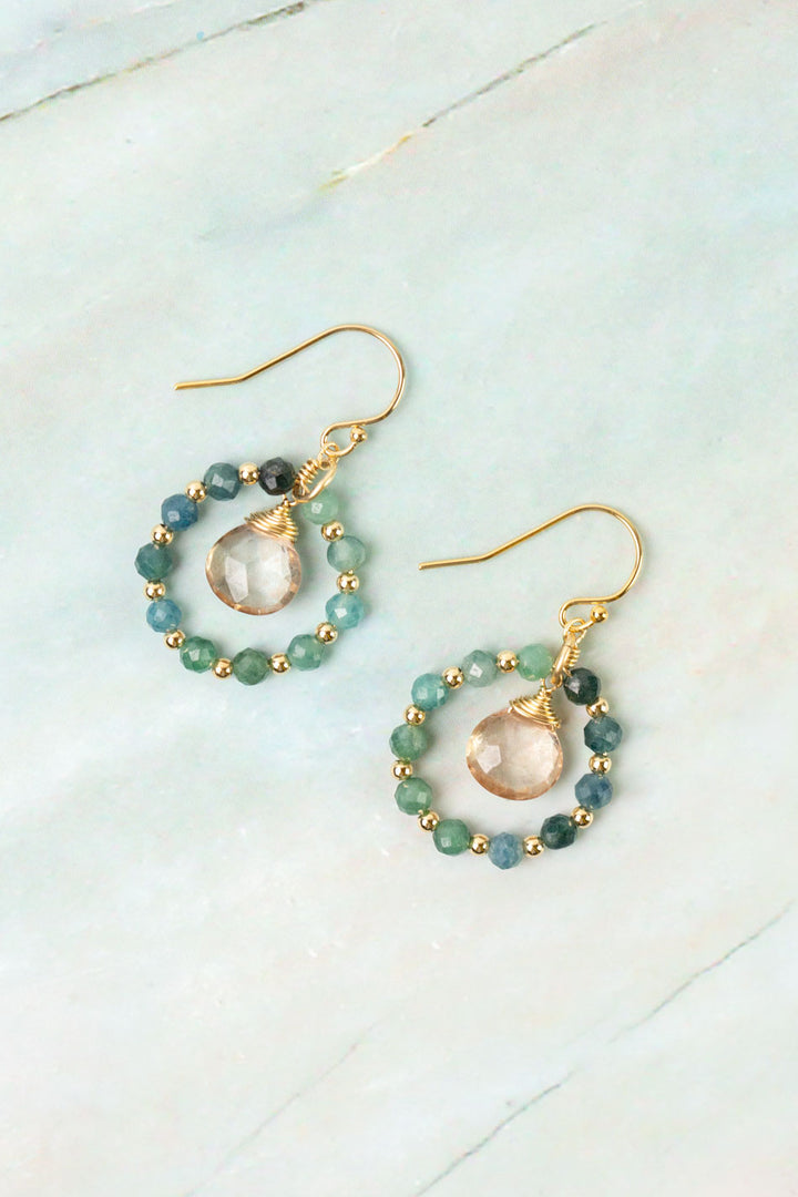 Ocean Waves Grandidierite, Topaz Simple Earrings