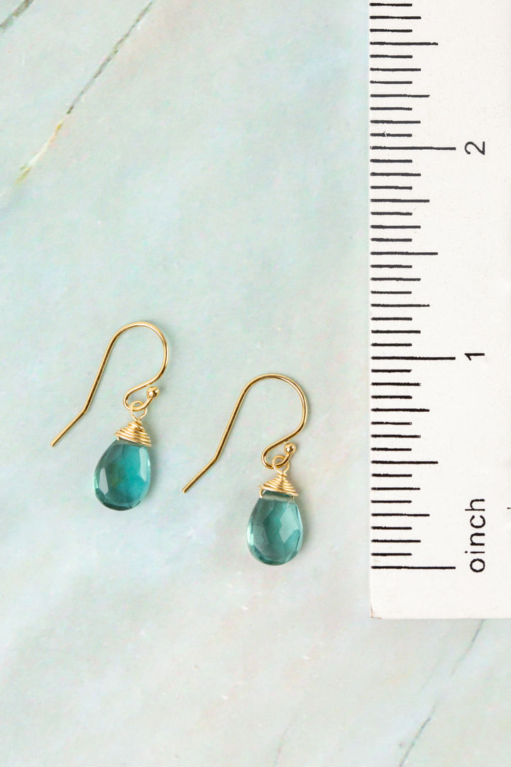 Ocean Waves Aqua Quartz Simple Earrings