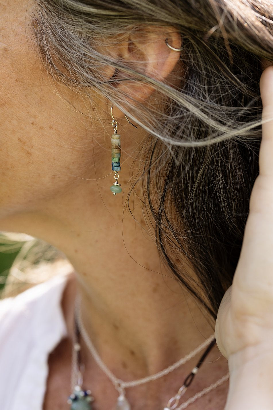 Pacifica Jasper With Green Aventurine Simple Earrings