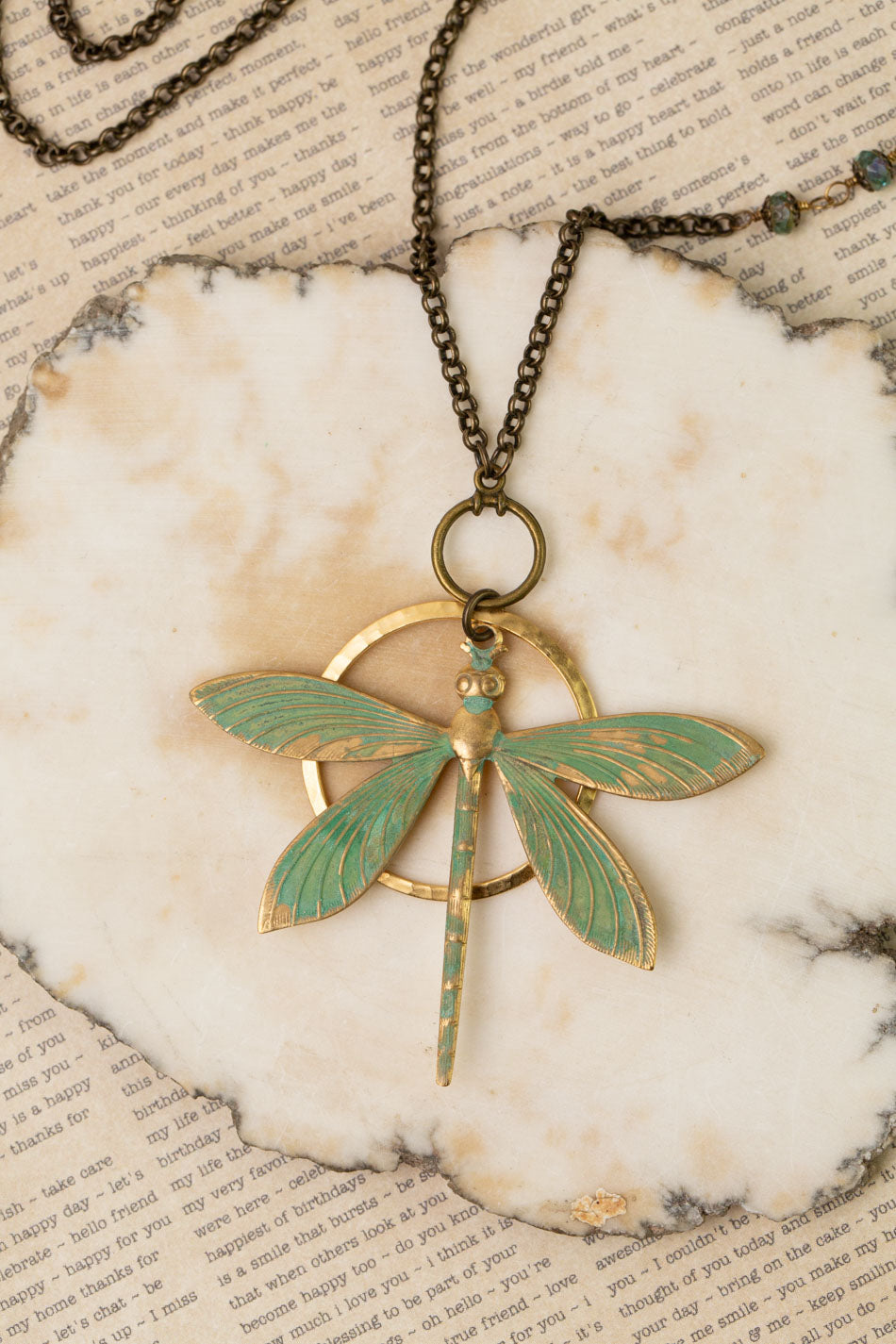 Rustic Creek 16.5 Or 33"" Simple Dragonfly Pendant Necklace