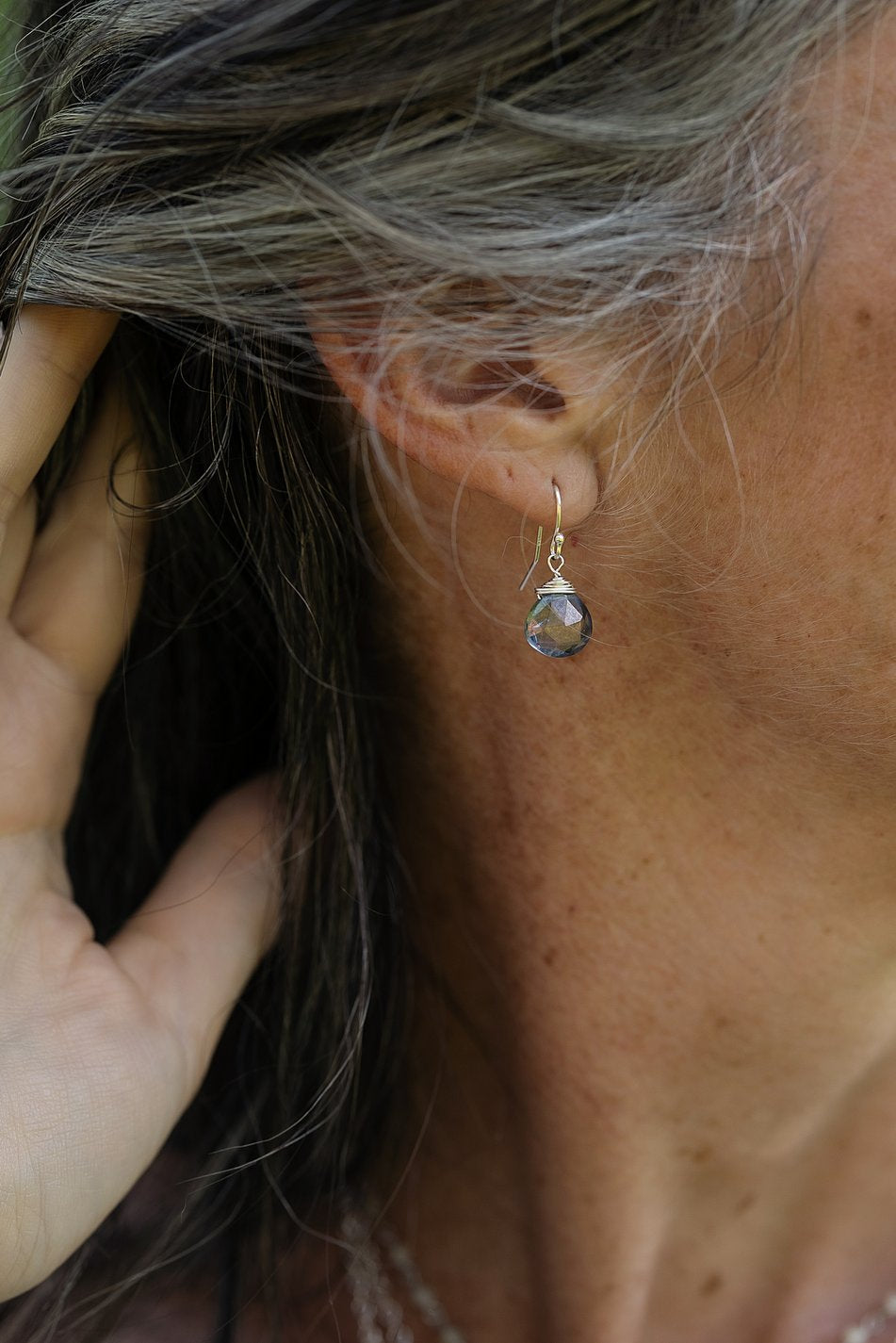 Resilience Topaz Briolette Simple Earrings