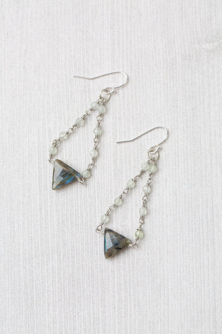 Resilience Prehnite With Faceted Labradorite Dangle Earrings