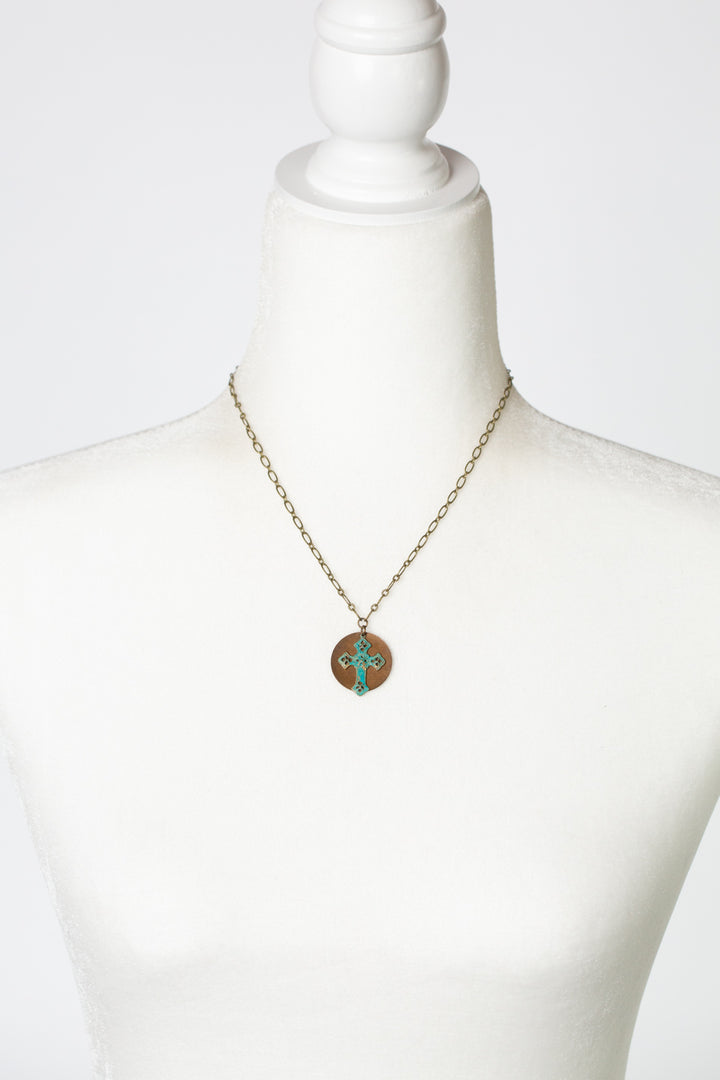 River Ridge 16-18" Celtic Patina Cross Simple Necklace