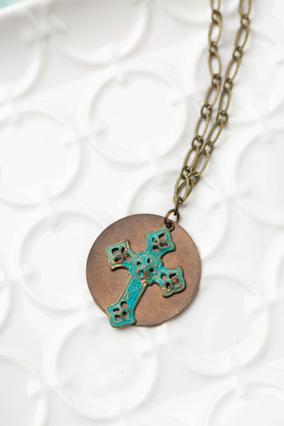 River Ridge 16-18" Celtic Patina Cross Simple Necklace