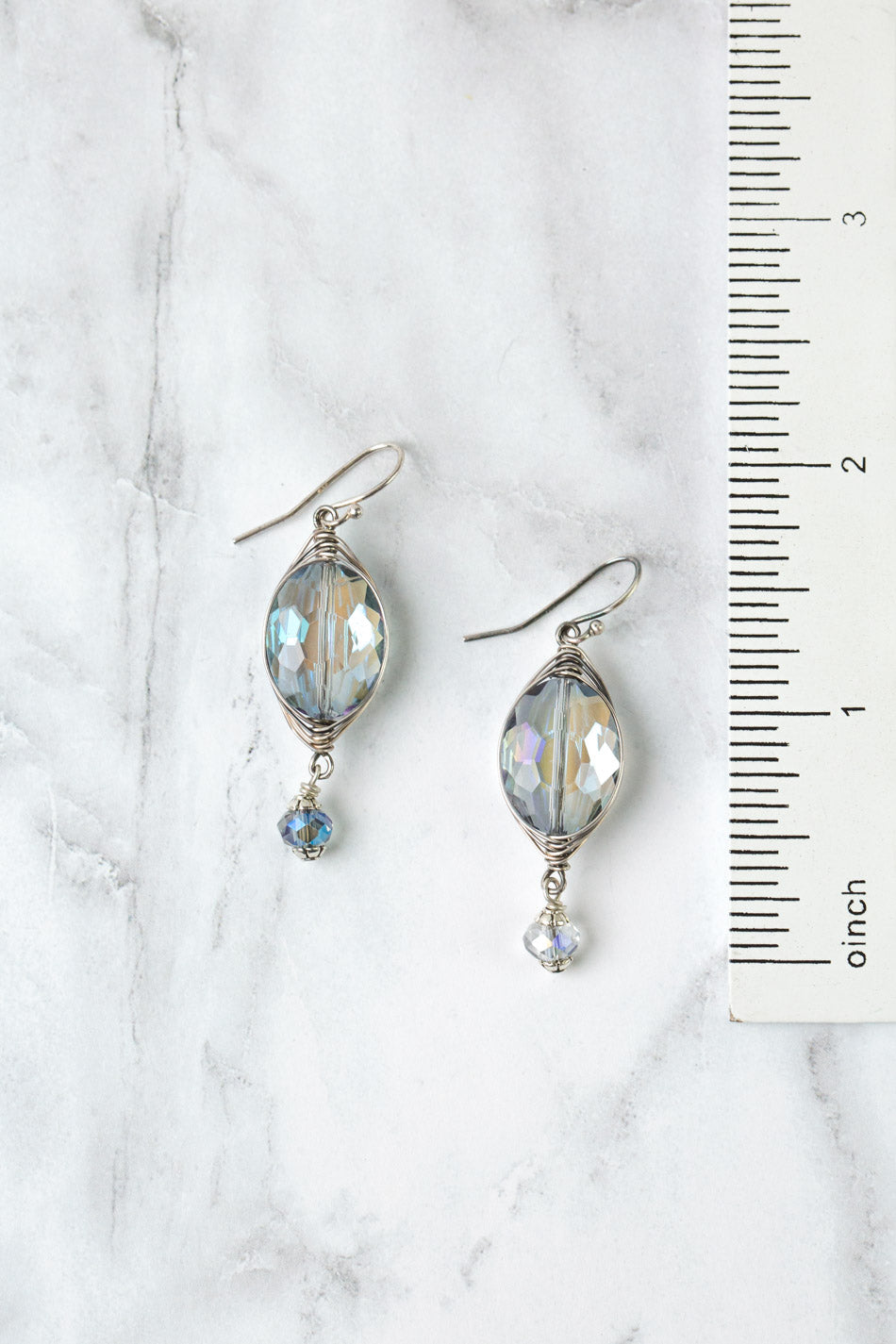 Reflections Crystal Herringbone Earrings