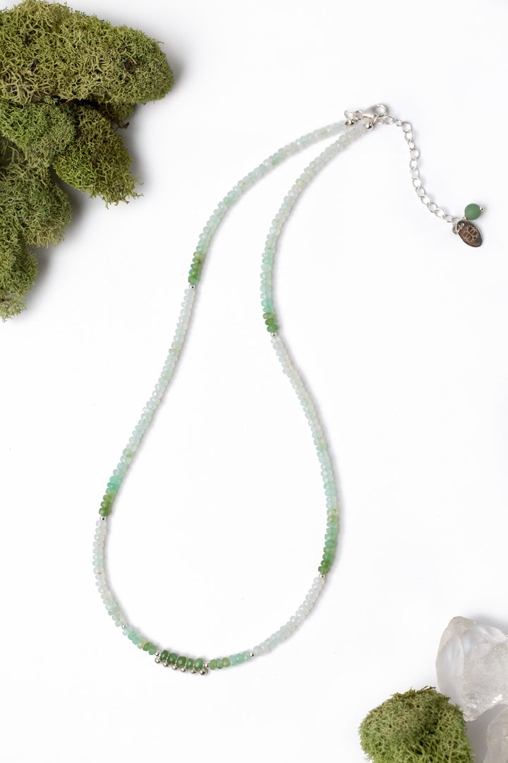 Spring Frost 17-19" Faceted Green Opal Simple Necklace