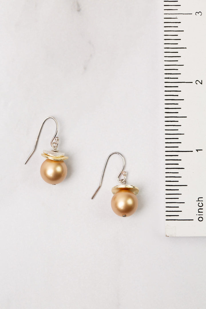 Silver & Gold Pearl Simple Earrings