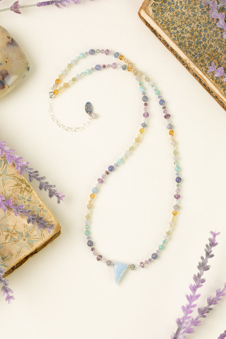 Sanctuary 21-23" Blue Opal Drop, Amethyst, Citrine Simple Necklace