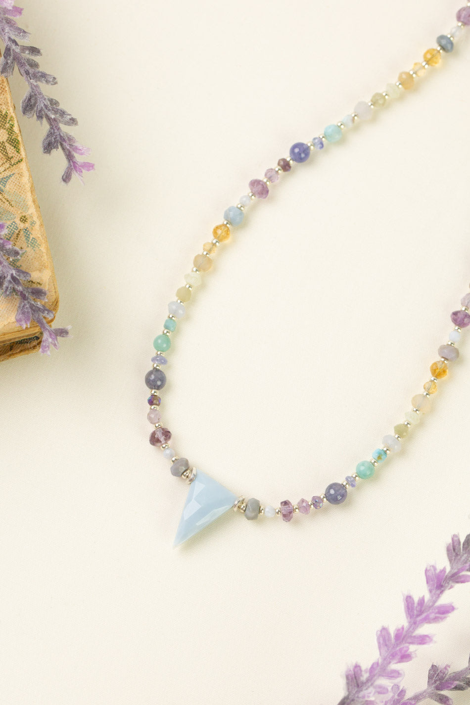 Sanctuary 21-23" Blue Opal Drop, Amethyst, Citrine Simple Necklace