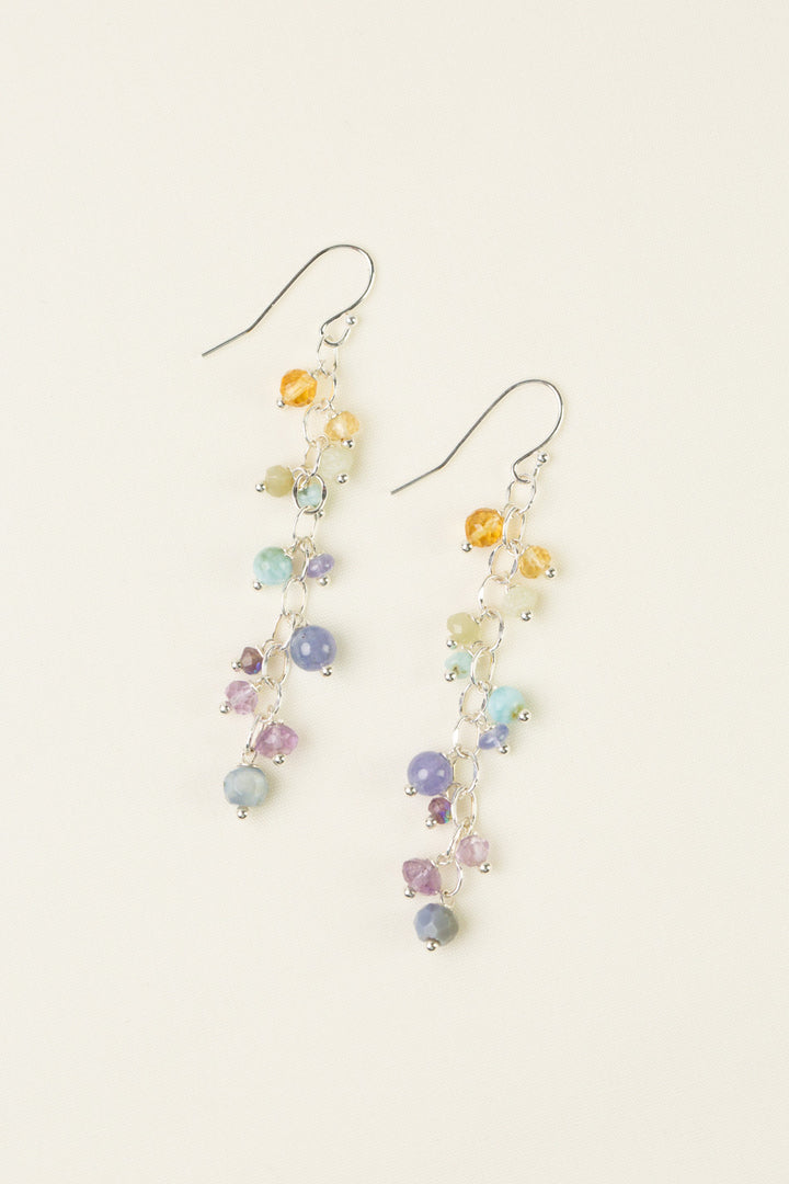 Sanctuary Tanzanite, Amethyst, Citrine With Larimar Statement Earrings