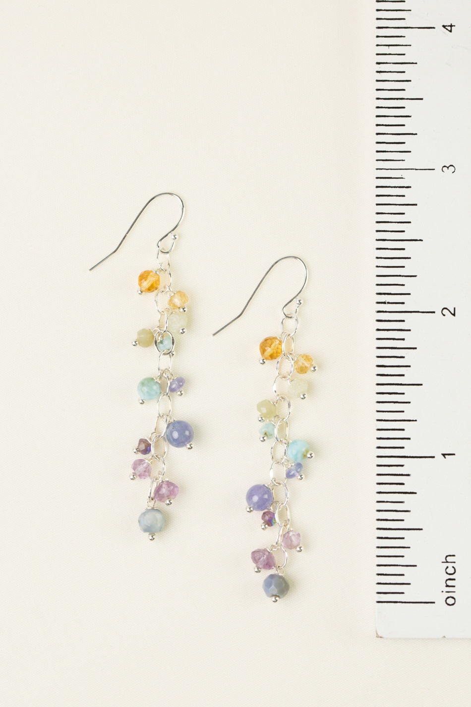 Sanctuary Tanzanite, Amethyst, Citrine With Larimar Statement Earrings